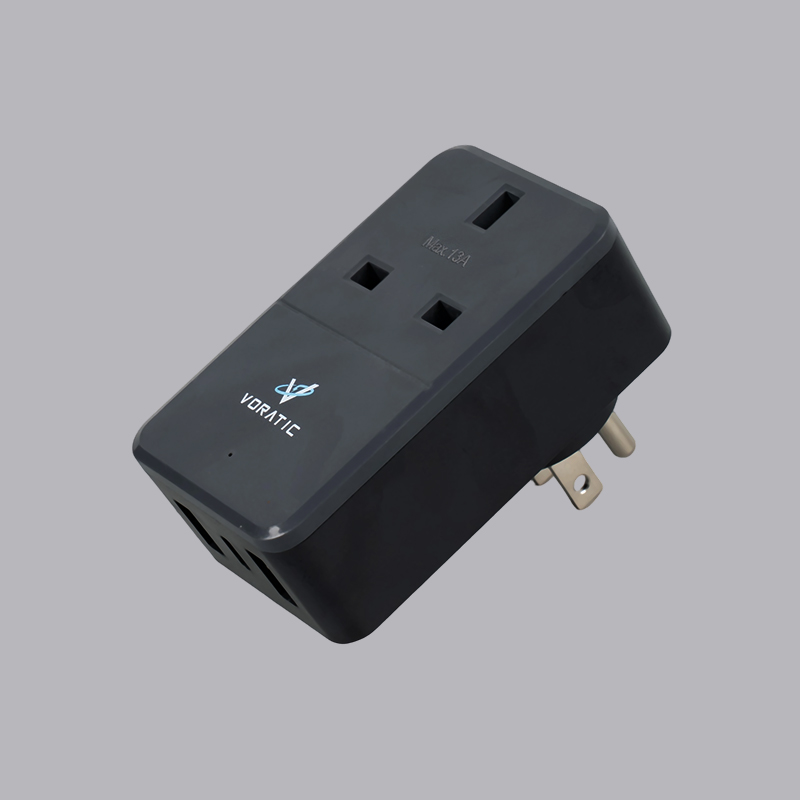 VT-926-US из Великобритании в США, 1 розетка, 2 порта USB, 1 адаптер портов typeC